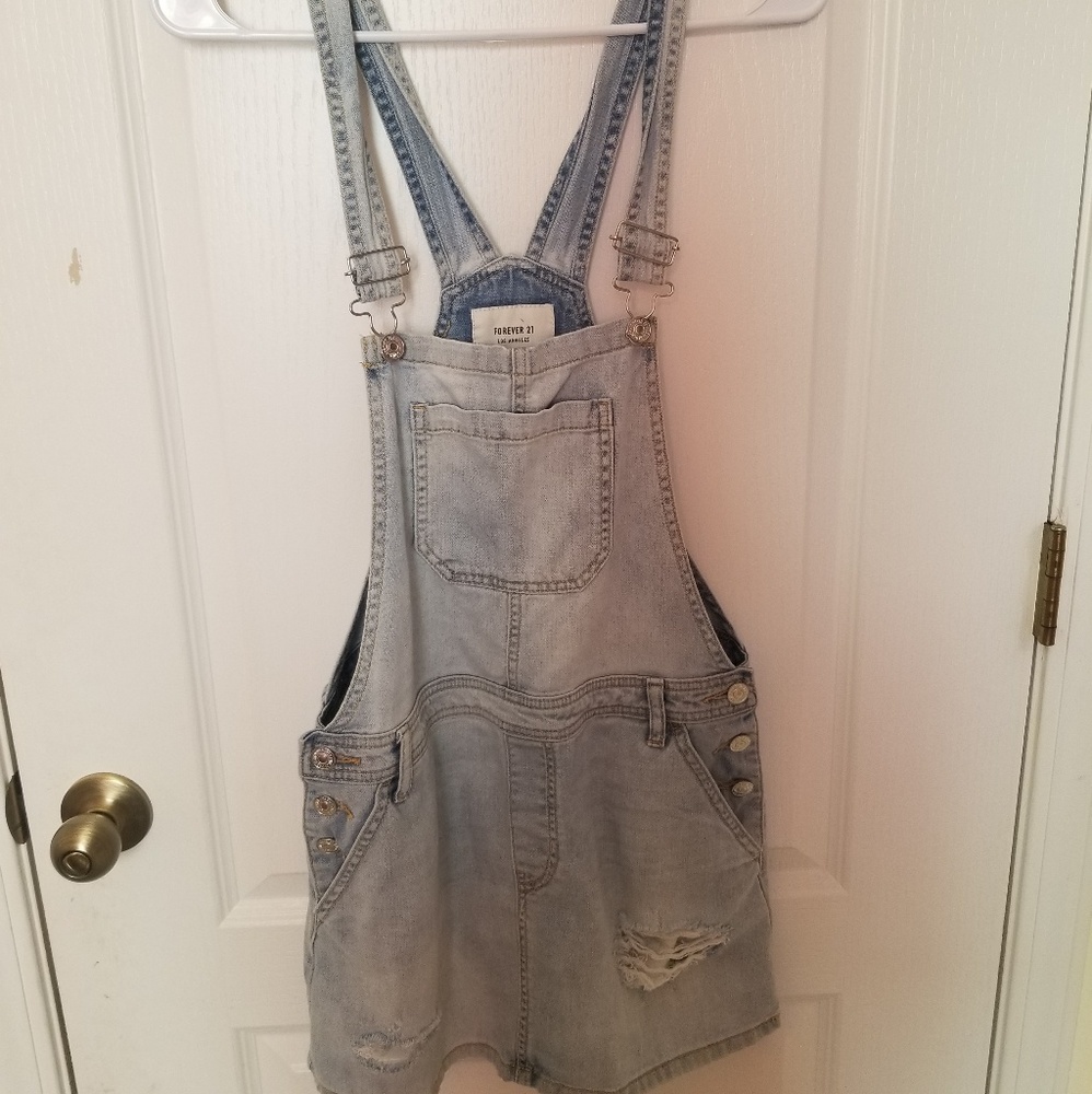 Distressed Overall Skirt